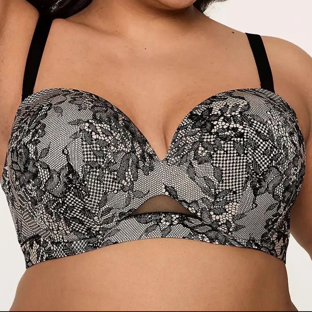 NWT Cacique Plunge Multi-Way Strapless Bra 42F in “Chantilly”!